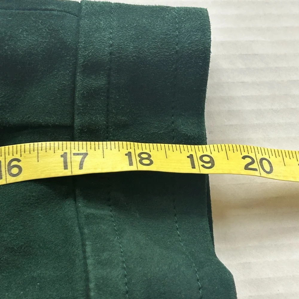 Talbots suede Green Wide Lapels 3/4 Sleeves jacket pea coat sz 12P